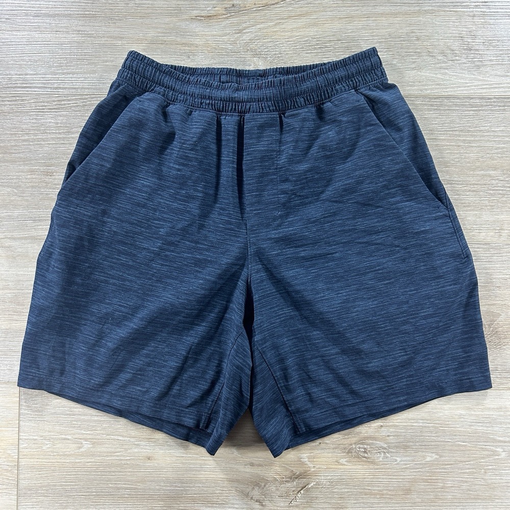 Lululemon Pace Breaker Shorts Mens Small Navy Heathered 7 Inch Inseam Linerless